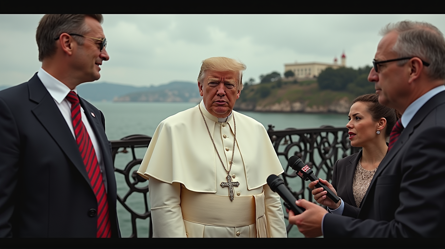 Trump utfordrer Hollywood og Alcatraz mens kontroversen svirrer over AI-bilde av paven