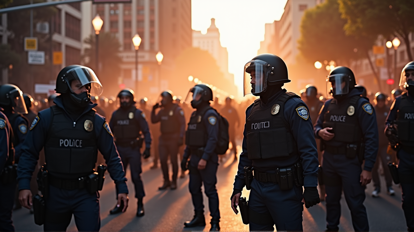 Sammenstøt bryter ut mens 'Ingen Konger'-demonstranter utfordrer autoritet i Los Angeles