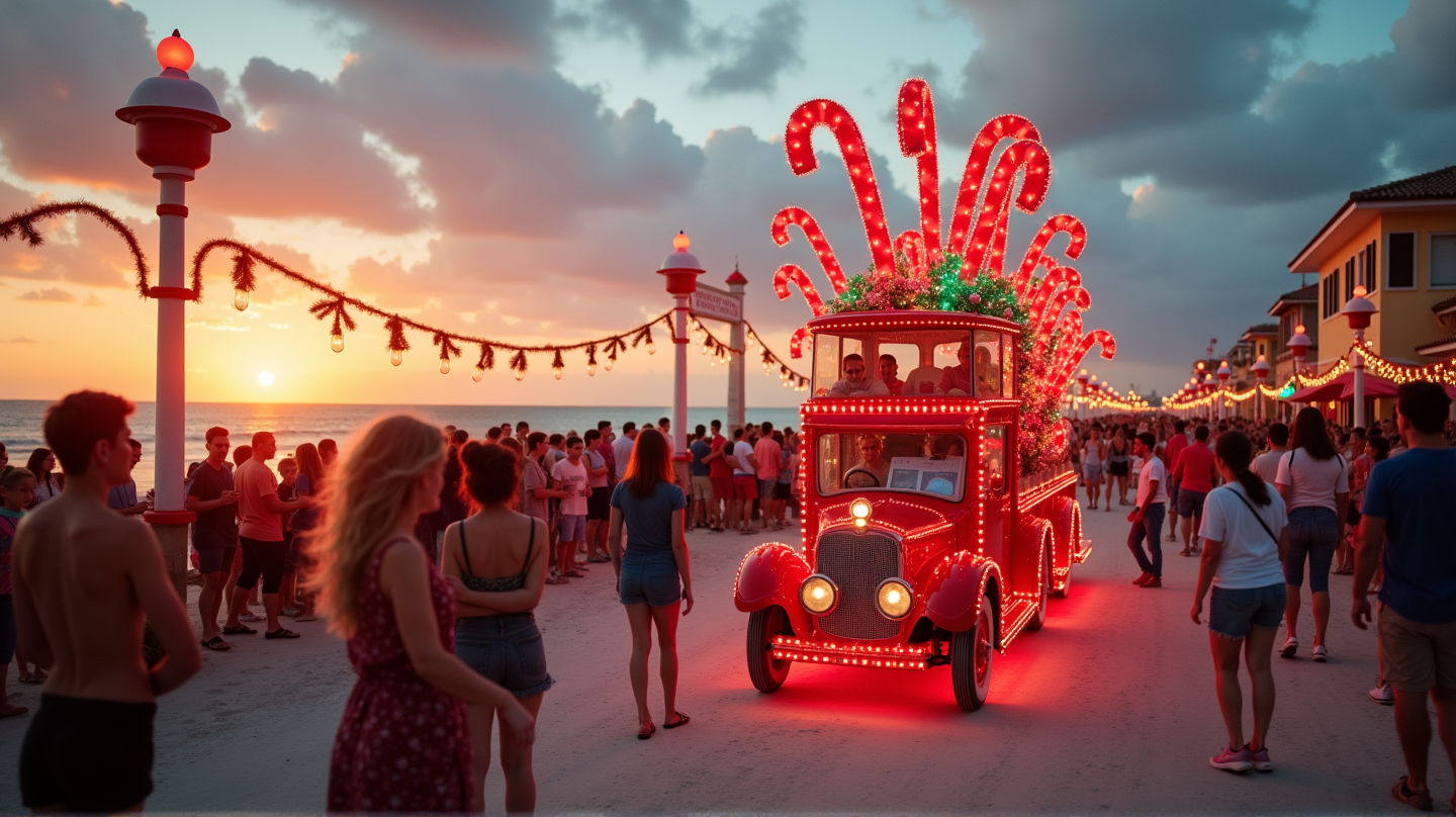 Opplev Gleden: Hollywood Beachs Livlige Candy Cane Parade!