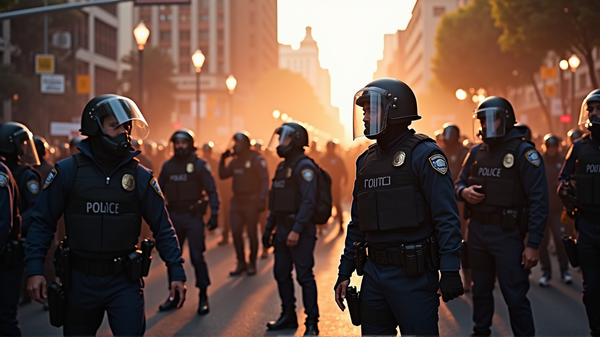 Sammenstøt bryter ut mens 'Ingen Konger'-demonstranter utfordrer autoritet i Los Angeles
